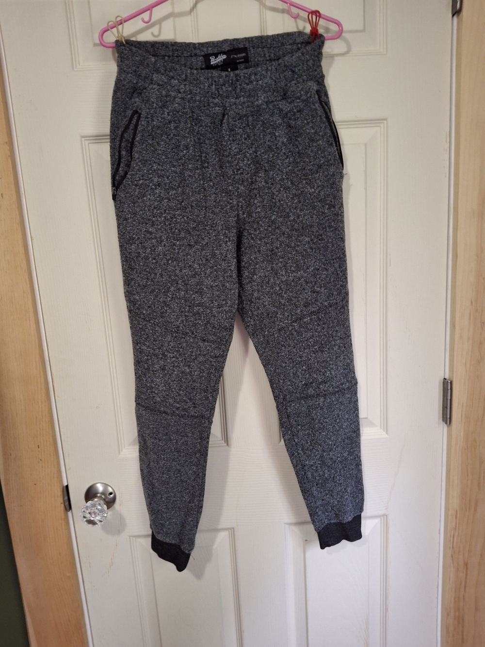 Brooklyn Cloth Gray Knit Jogger Sweatpants with Zipper Pockets